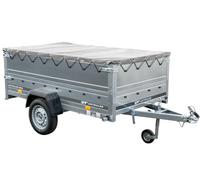 Faltbarer Pkw Anhänger Garden Trailer 230 KIPP mit zusätzlichen Bordwänden, Stützrad, Flachplane und Planenträgern]