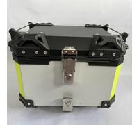 Garvee Motorradkoffer 55L Aluminium, Schnellabnehmbarer Top Case mit Kohlenstoffstahlboden & Rückenlehne, Universal für die meisten Motorräder, Flach-Optik-Silber