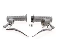 Gasgriff Kupplungsgriff Bremsgriff Grau Universal 22mm passend für Hercules K 50, Kreidler Florett, Zündapp C GTS KS, Puch, DKW, Suzuki, Yamaha - Mofa, Moped, Mokick - Motorrad mit Fußschaltung