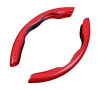 GDUTBC 2 Stück Auto Lenkradbezug für Hyundai i10 i20 i30 i40 ix20 ix25 ix35 ix55 HB20, Kohlefaser Anti Rutsch Atmungsaktiv Komfort Segmentierter Lenkradhüllen, Innenraum Zubehör,B Red