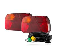 GEARMONSTER Anhänger Rückleuchten Satz, 12V Universal Rückleuchten Set Anhänger 13 Polig Stecker 5M Kabelsatz PKW Beleuchtung mit E11-geprüft für Wohnwagen/RV/LKW