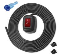 Gebildet 12V-230V/10A SPST Rote Universal Paste Typ Knopf Schalter DIY ON/Off Schalter für Nebelscheinwerfer Scheinwerfer Neonlicht(mit 2m Kabel)(Patent No.015001381)