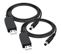 Gebildet 2 Stück DC 5V auf DC 12V USB-Spannungs-Aufwärtskonverterkabel, Stromversorgungs-USB-Kabel mit DC-Buchse 5.5 x 2.5 mm oder 5.5 x 2.1 mm, USB 5V auf DC 12V Kabel (100cm)