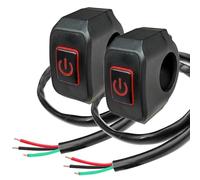 Gebildet IP65 Wasserdichter 22-mm-7/8-Zoll-Lenkerscheinwerferschalter, Scheinwerfer-Nebelscheinwerfer-Spotlight-Lenkerschalter, für Motorräder, Elektrofahrräder, Gelände-ATVs (rote LED）