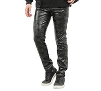 Gefomuofe Herren Lederhose Leggings Latex Pantyhose Motorradhose Bikerhose Lederoptik Hose Tights Zip Pants Clubwear Herren Lederhose Exclusive Premium Lederjeans