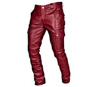 Gefomuofe Herren Lederhose Leggings Latex Pantyhose Motorradhose Bikerhose Lederoptik Hose Tights Zip Pants Clubwear Herren Lederhose Exclusive Premium Lederjeans