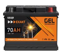 GEL Batterie Solarbatterie 70Ah 12V Wohnmobil Versorgung Boot Solar Bleigel Akku
