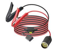 GELRHONR Zigarettenanzünder Buchse Verlängerungskabel 12V/24V,mit 20A Sicherung,Krokodilklemmen mit Kabel Zigarettenanzünder Adapter, für Tragbar KFZ Batterie Wechselrichter Kompressor-5.9Ft
