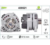 Lichtmaschine Generator 14 V 125 A Ø 58 mm VALEO für u.a. PEUGEOT 407