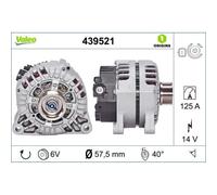 Lichtmaschine Generator 14 V 125 A Ø 58 mm VALEO für u.a. PEUGEOT 407