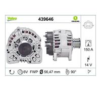 Lichtmaschine VALEO 150A - 439646 RENAULT CLIO