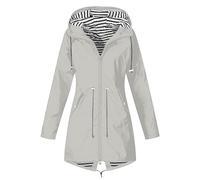 Generic Regenjacke Damen Einfarbig Wasserdichte Softshelljacke Gefüttert mit Gestreift Stanzjacke Atmungsaktive Übergangsjacke Leichte Kapuzenjacke Reißverschluss Outdoorjacke Blitzangebote Des Tages