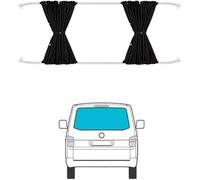Generisch Auto Vorhang, Auto Gardinen Auto-Vorhänge Mit Kunststoffschienen Passend for VW Transporter T5 T6 .1, Verdunkelung, Sonnenschutz, Privatsphäre(Tailgate Window)