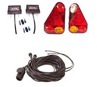 Generisch Beleuchtungs - SET- Anhänger - Rückleuchten - Heckleuchten Earpoint - Kabelbaum - Kabelsatz 7 + 4,7 Meter, 13 pol, inkl. Kennzeichenleuchte
