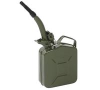 Generisch Benzinkanister 5l 10l 20l Für Benzin Diesel Metall Kraftstoffkanister Reservekanister Mit Flexiblem Einfüllstutzen/Trichter, Kraftstoff-Kanister, Sicherheitsverschluss,Grün,5L