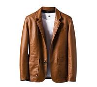 Generisch Herren Lederjacke Motorrad Jacke Schwarz Bikerjacke Bomberjacke Ledermantel 50er Jahre Outfit Grease Leather Jacket