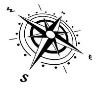 generisch Kompass Aufkleber in 20 cm, 30 cm, 40 cm, 50 cm oder 60 cm erhältlich für Wohnmobil Caravan Auto Aufkleber Kompassrose Windrose, Silhouette Aufkleber (92/1) (Schwarz Glanz, 60 x 50 cm)