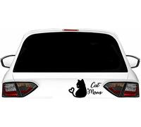 Generisch Lustige Auto Aufkleber Cat Mom Car Decals Katzen Sticker Windschutzscheiben Karosserie (Schwarz)