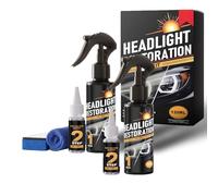 Generisch Scheinwerfer Aufbereitung Set, Headlight Restoration Kit 120ML, Scheinwerfer Politur Spray, Scheinwerfer Polierset Restaurationsspray für Reinigt Poliert Vermattete Vergilbte (2PC)