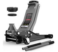 GENTOR Wagenheber hydraulisch 3T - flach 75-505 mm Hubhöhe, mit 2X Gummiauflage, Profi Rangierwagenheber für Auto, PKW, SUV & Werkstatt (Aluminiumgrau)