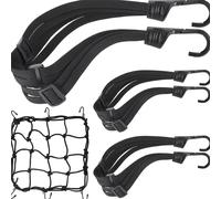 Gepäckspanner Motorrad 4er-Set Spanngurte mit Haken und Helmnetz