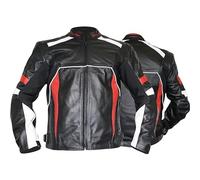 German Wear Lederjacke Motorradjacke herren motorradlederjacke aus Kalbsleder Kombijacke mit Protektoren herausnehmbare & waschbar innenfutter Jacke mit Belüftung gut für Sommer