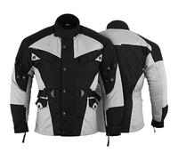 German Wear Motorradjacke herren mit geprüfte protektoren motorrad jacke herausnehmbar futter wasserabweisend viele Taschen sommer leicht wassarfest textil Schwarz/Hellgrau - 5XL