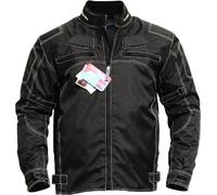German Wear motorradjacke herren mit protektoren motorrad jacke sommer winddicht herausnehmbar waschbar futter wasserabweisend viele Taschen winter leicht wassarfest textil Schwarz 58 3XL