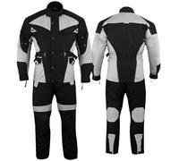 German Wear Motorradkombi Herren 2-teiler Motorradanzug Textilien Motorradjacke & Motorradhose mit Protektoren motorrad kleidung… (DE/NL/SE/PL, Numerisch, 54, Regular, Regular, Schwarz/Hellgrau)