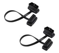 GERUI 2 Stück Auto für OBD2 16Pin Stecker auf Buchse Verlängerungskabel Draht Flach für OBDII Flachbandkabel Diagnose Adapter Stecker für Bluetooth WiFi USB ECU Leser Code-Scanner (2)
