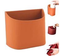 Getränkehalter aus Leder für die Autotür, Leather Car Door Cup Holder, Autotür Flaschenhalter, Clip-on Becherhalter für Rücksitze & Türen, Mini Getränkehalter & Mülleimer für PKW, SUV, LKW (Orange-B)