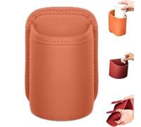 Getränkehalter aus Leder für die Autotür, Leather Car Door Cup Holder, Autotür Flaschenhalter, Clip-on Becherhalter für Rücksitze & Türen, Mini Getränkehalter & Mülleimer für PKW, SUV, LKW (Orange-A)