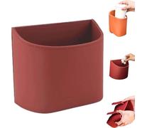 Getränkehalter aus Leder für die Autotür, Leather Car Door Cup Holder, Autotür Flaschenhalter, Clip-on Becherhalter für Rücksitze & Türen, Mini Getränkehalter & Mülleimer für PKW, SUV, LKW (Rot-B)