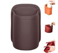 Getränkehalter aus Leder für die Autotür, Leather Car Door Cup Holder, Autotür Flaschenhalter, Clip-on Becherhalter für Rücksitze & Türen, Mini Getränkehalter & Mülleimer für PKW, SUV, LKW (Braun-A)
