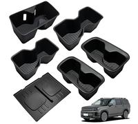 Getränkehalter-Einsätze und kabellose Ladeschutzmatte für Hyundai Santa Fe 6/7 Sitz 2026 2025 2024 Zubehör - Vordere Mittelkonsole / 2. / 3. Reihe Becherhalter Organizer kabelloses Ladepad