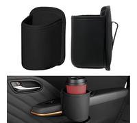 Getränkehalter für Autotür 2 Stück Getränkehalter Schwarz PU-Leder Flaschenhalter Auto Getränke Halter Becherhalter, Rücksitz Clip, Multifunktionaler Türtasche Organizer für Flaschen Becher