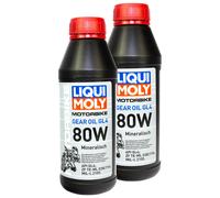 Getriebeöl LIQUI MOLY mineralisch Getriebe Öl Motorbike 2x 500 ml GL4 80W