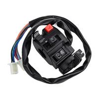 Gettimore Motorrad-Lenkerschalter, 22 mm, für Lenker, linke Seite, Blinker, Fern-/Abblendlicht, Choke-Starterschalter, Schwarz und Rot