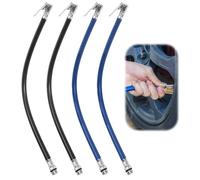 GFUEIGJ 4 Stück Reifenfüller Schlauch 37cm Reifenfüllschlauch Ventilverlängerung Autoventil Reifenfüllschlauch Universal Autoventil Verlaengerung Adapter Fahrradventil Druckluft Reifenfüller