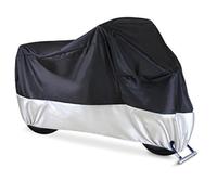 GGOZM Motorrad Abdeckplane für Yamaha XTZ 750 Super Ténéré,Aufbewahrungstasche Motorradabdeckungen mit Schlossloch Motorradplane,A/Black Silver