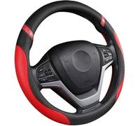 GHUYGTT Lenkradbezug Auto Für Mercedes Benz A-Class W169 2004-2012 180 200, Mikrofaser-Leder-Lenkradabdeckung Breathable Anti Rutsch Universal Lenkradschoner Zubehoer,C/Black Red