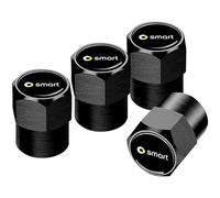 GHYRGBEE 4 Stück Ventilkappen Auto, für Smart Fortwo Forfour 451 453 450 452 454 Roadster Coupe Reifen Ventilkappen Auto Zubehör Staubdichte Ventilkappen Reifen Felgen,A