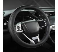 GIANT PANDA Lenkradbezug Leder, Auto Lenkradbezug, Lenkradschutz Universal 37-38 cm, Lenkradhülle Schwarze Kompatibel mit VW, BMW, Mercedes, Kia, FIAT, Tesla, Toyota für Runden Lenkräder