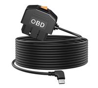 Giantdeer 3.5m USB C Auto OBD Stromkabel, Typ C OBD2 StromkabelAdapter mit Schalter Button, 2 Modi, 12V-36V zu 5V/3A, unterstützt 24 Stunden Überwachung, OBD Stromkabel für Dash Kamera GPS DVR