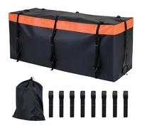 GIANTEX Heckbox für Anhängerkupplung, hintere Gepäckträgertasche mit Riemen, Regenüberwurf & Aufbewahrungstasche, wasserfestes Transportbox, faltbares Gepäckbox für SUV, Geländewagen & Pickup (455 L)