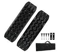 Gimisgu 2X Sandbleche Offroad Traktionsmatte Kunstoff Anfahrhilfe Recovery Board Tracks mit Aufbewahrungstasche und Installationstool，10T Last für Geländewagen Wohnmobil PKW LKW