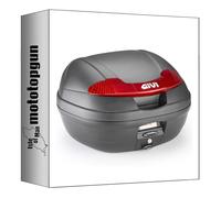 givi motorradkoffer e340n2 monolock vision schwarz 34 lt + träger kompatibel mit aprilia sr gt 125-200 2022 2023 2024 mototopgun e340n2 + sr6711