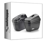 givi seitenkoffer e22n monokey schwarz 44 lt + träger kompatibel mit kawasaki versys 650 2015 2016 2017 2018 2019 2020 2021 mototopgun e22n + pl4114 + 4114kit