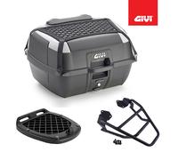 GIVI Set Bauletto Schwarz 45LT B45 + Platte Vespa GTS 300 Super 2020 2021 2022
