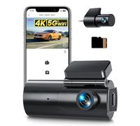 GKU 4K Dashcam Auto Vorne Hinten, 5GHz WiFi Dashcam mit 64GB SD Karte, Auto Kamera mit Parküberwachung, Super Nachtsicht, WDR, 170° Weitwinkel